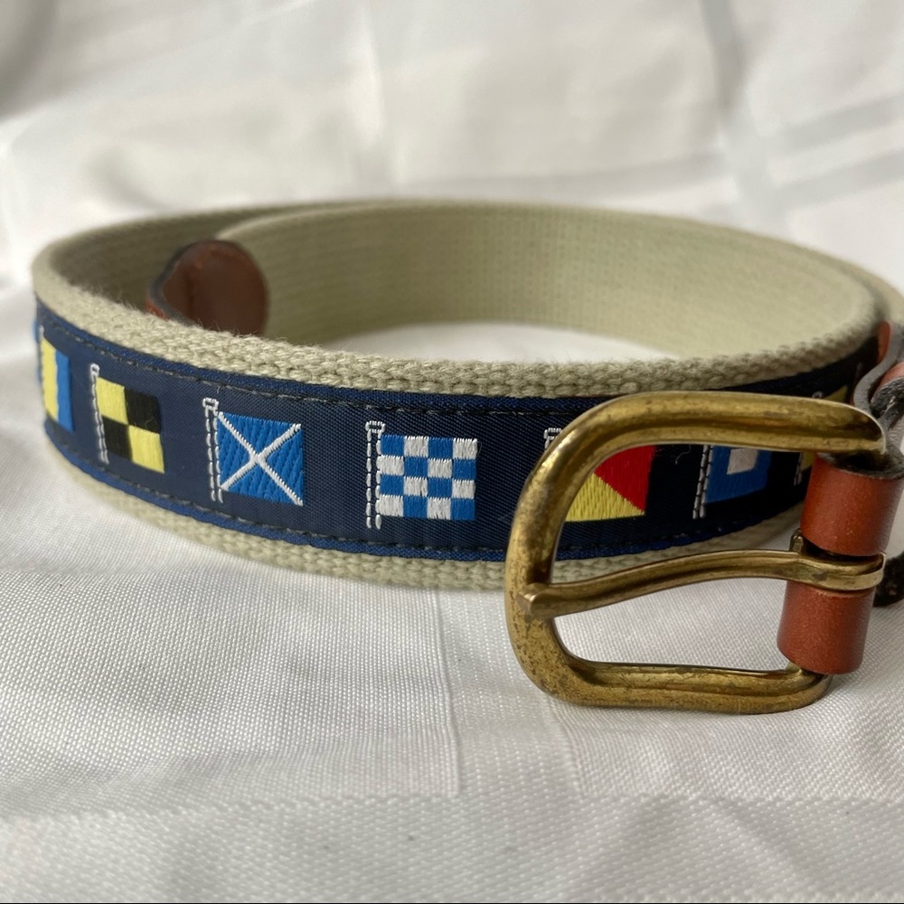 Nautical belt. Leather Man Ltd. Made in 🇺🇸. Size 34.
